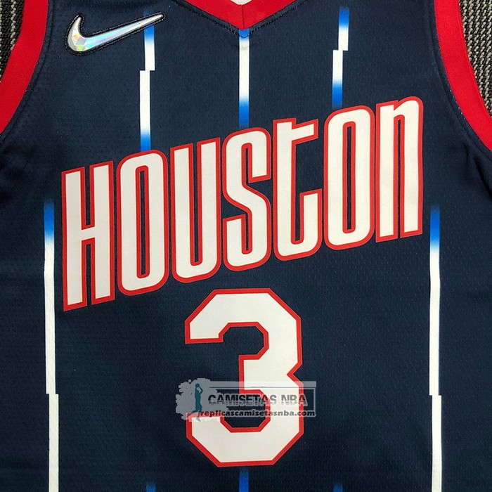 Camiseta Houston Rockets Kevin Porter JR. NO 3 Ciudad 2021-22 Azul